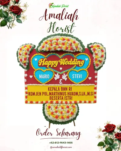 Karangan Papan Bunga Pernikahan di Srumbung